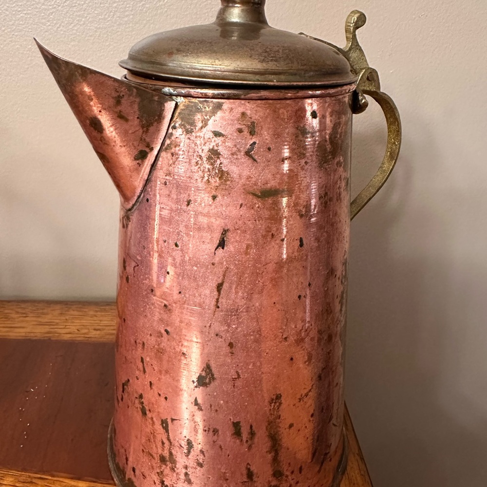 Vintage Copper & Brass Coffee Pot made in Türkiye